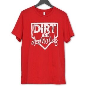 Baseball Graphic Tee Mens L Red T Shirt Sporty Softball Baseball Athleisure